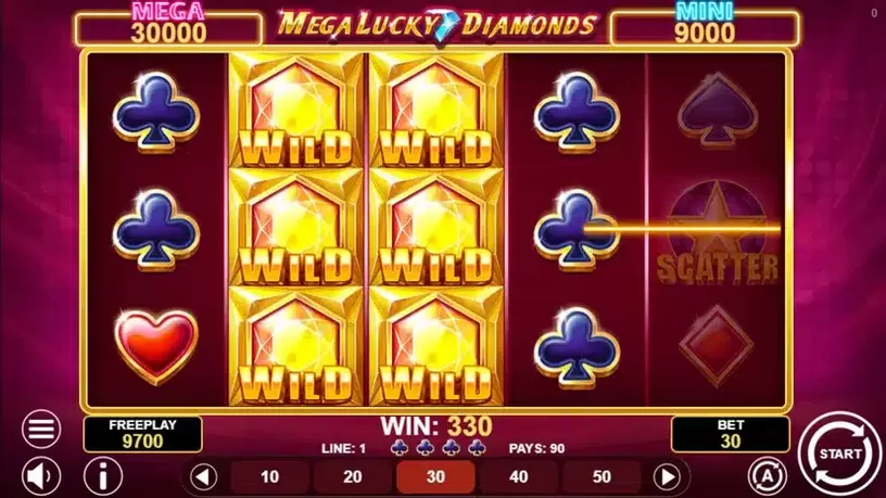 Mega Lucky Diamonds slot screenshot 4