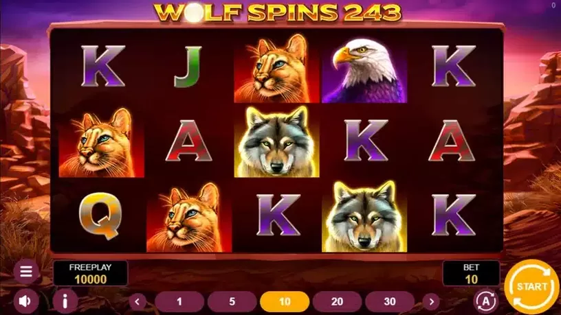 Wolf Spins 243 slot screenshot 1