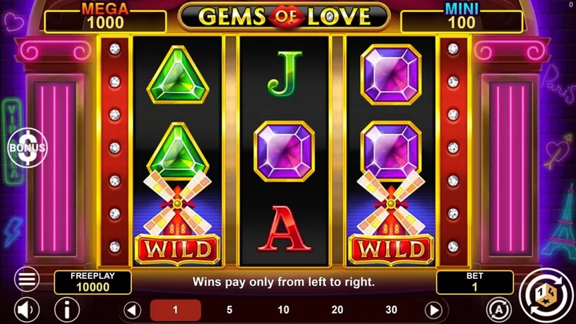 Gems Of Love Hold And Win slot screenshot 1