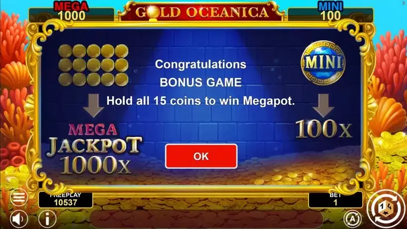 Gold Oceanica Hold And Win slot screenshot 4