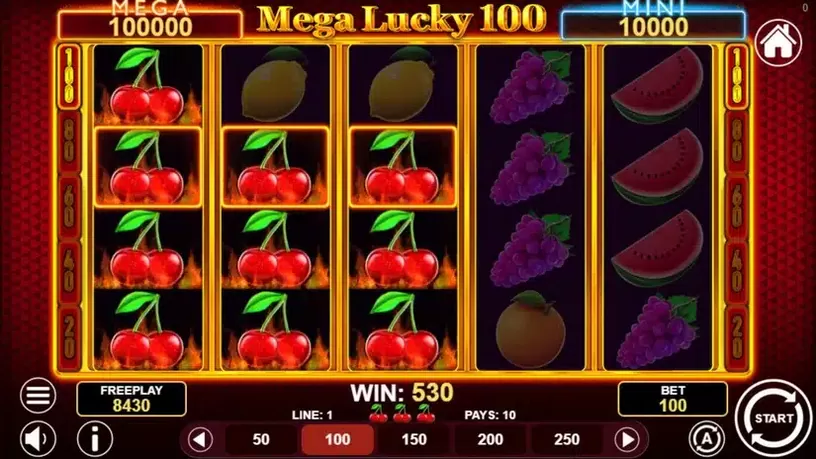 Mega Lucky 100 slot screenshot 2