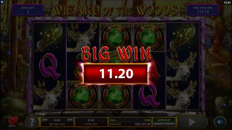 Wizard of the Woods slot screenshot 4