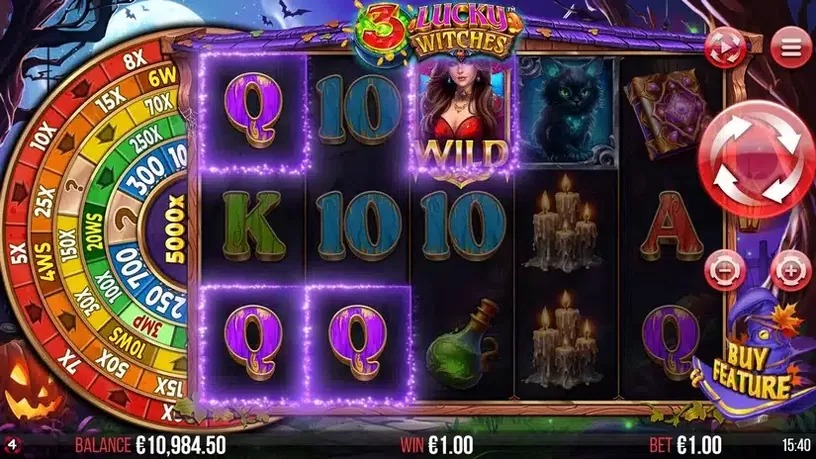 3 Lucky Witches slot screenshot 1