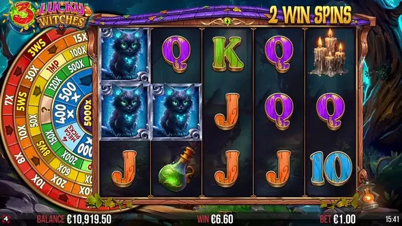 3 Lucky Witches slot screenshot 5