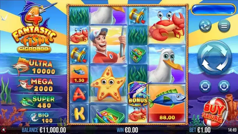 4 Fantastic Fish Gigablox slot screenshot 1