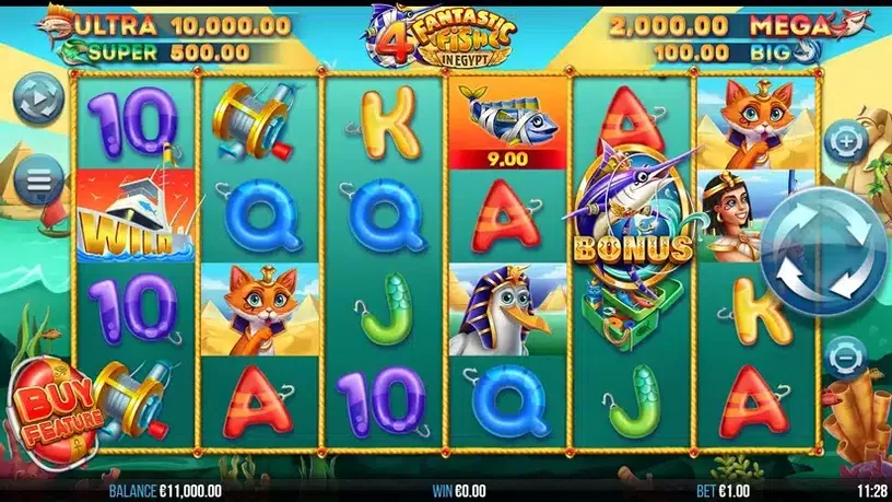 4 Fantastic Fish In Egypt slot screenshot 1