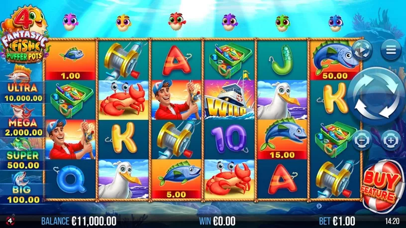 4 Fantastic Fish Puffer Pots slot screenshot 1