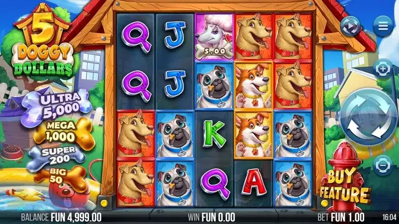 5 Doggy Dollars slot screenshot 1