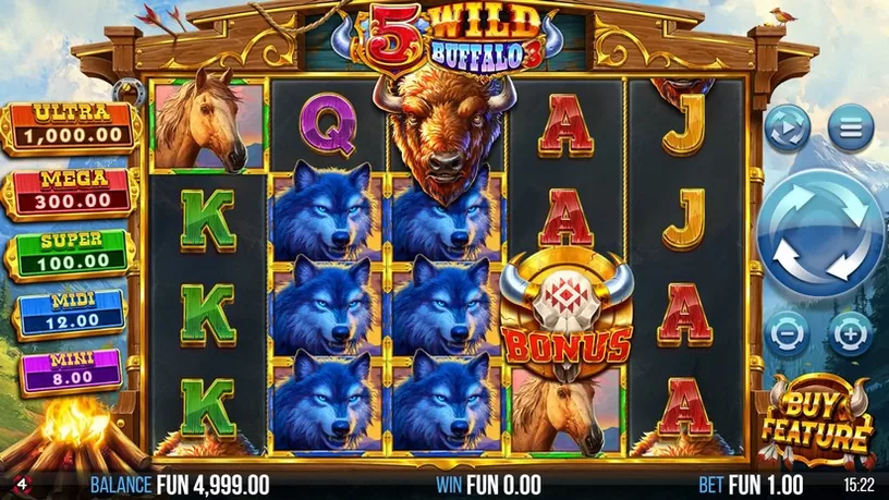 5 Wild Buffalo 3 slot screenshot 1