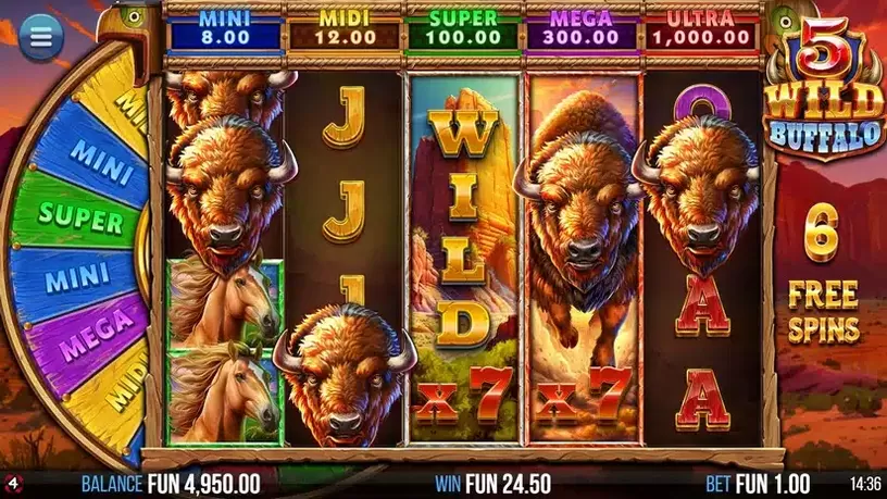 5 Wild Buffalo slot screenshot 5