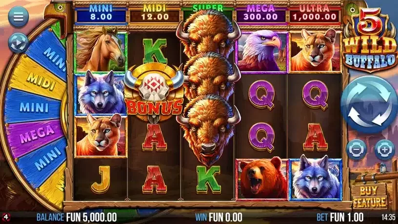 5 Wild Buffalo slot screenshot 1