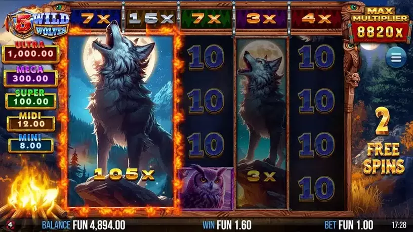 5 Wild Wolves slot screenshot 6