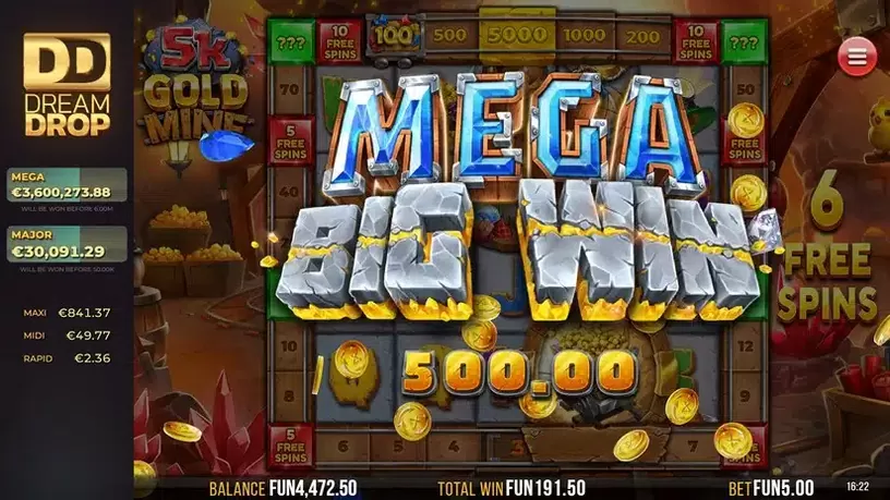 5k Gold Mine Dream Drop slot screenshot 6
