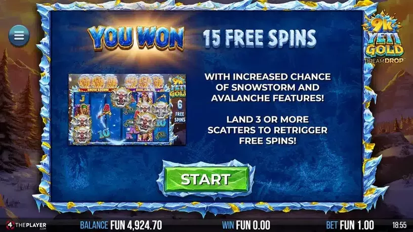 9K Yeti Gold Dream Drop slot screenshot 3