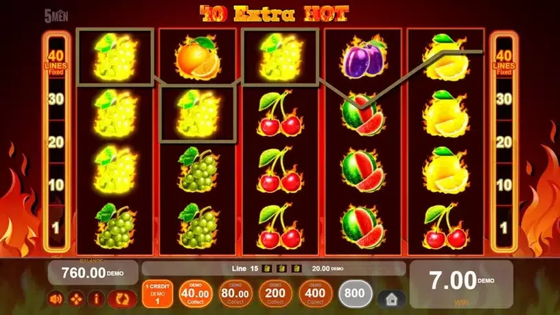 40 Extra Hot slot screenshot 2