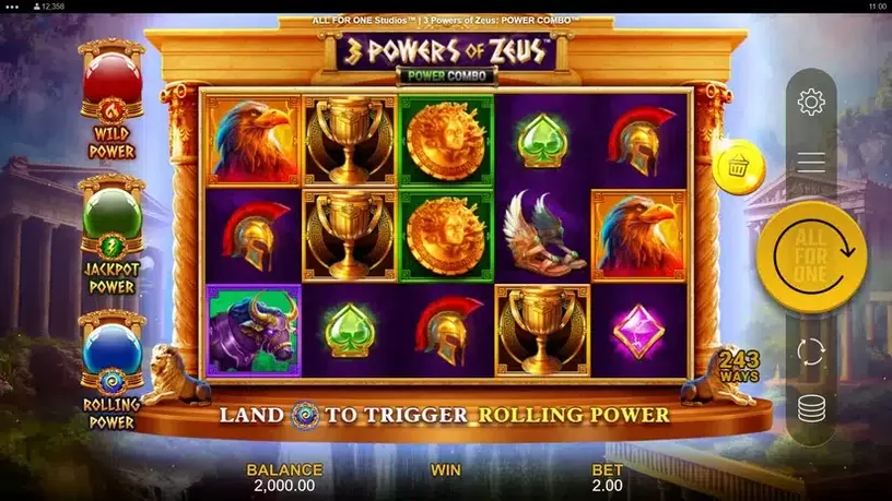 3 Powers of Zeus POWER COMBO slot screenshot 1