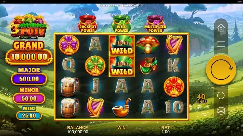 3 Shamrock Pots: Power Combo slot screenshot 1