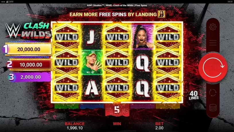 WWE Clash of the Wilds slot screenshot 6