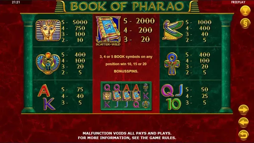 Book Of Pharao slot screenshot 4