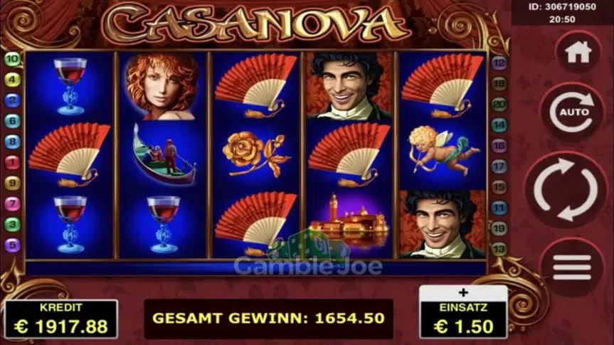 Casanova slot screenshot 1