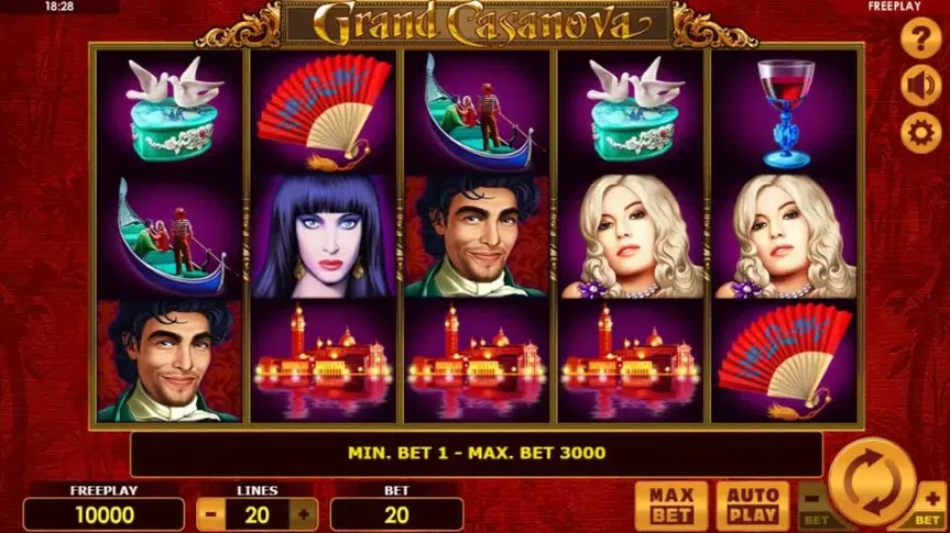 Grand Casanova slot screenshot 1