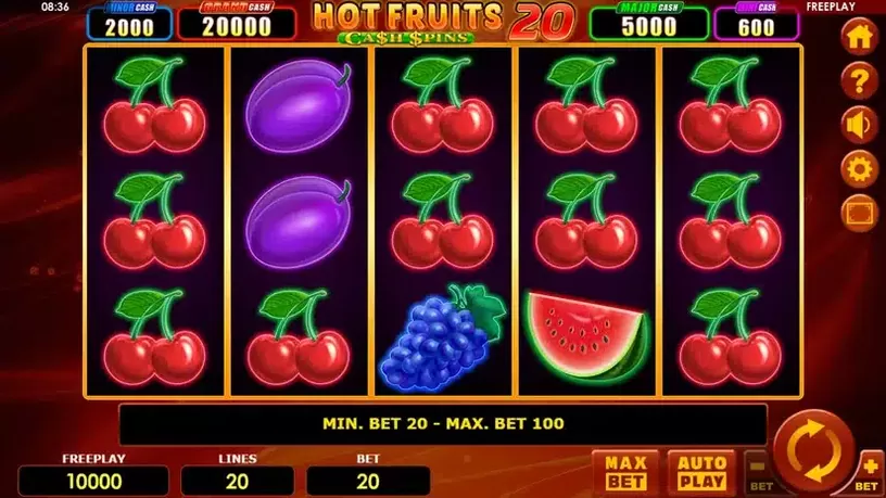 Hot Fruits 20 Cash Spins slot screenshot 1