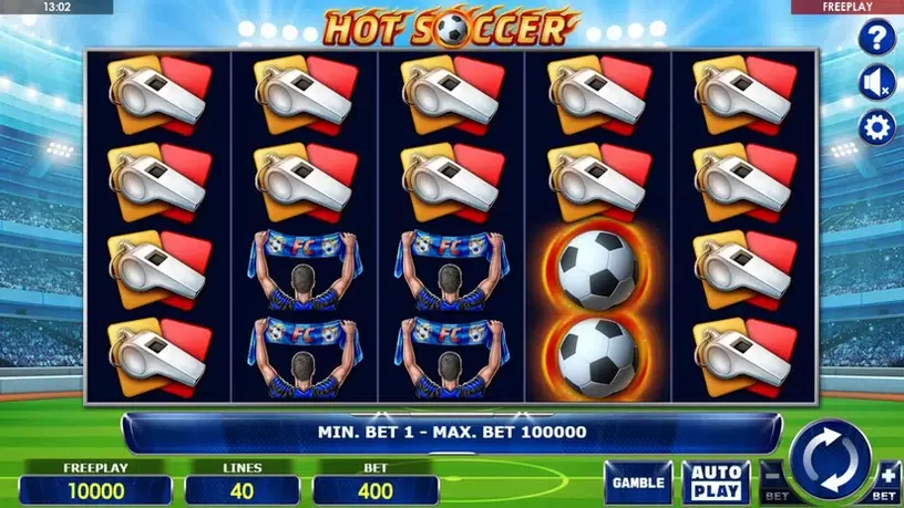 Hot Soccer slot screenshot 1