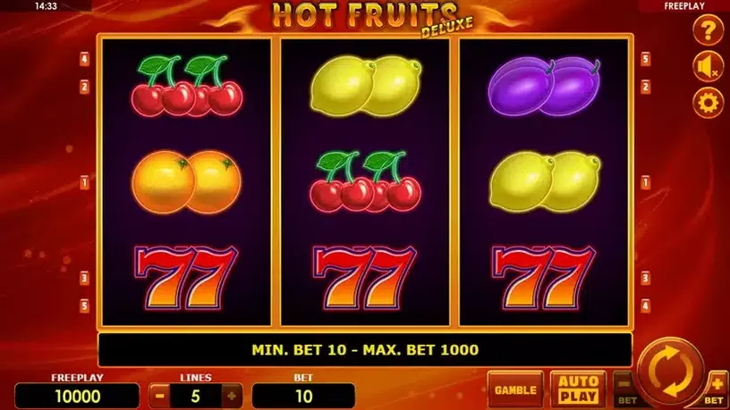 Hot Fruits Deluxe slot screenshot 1