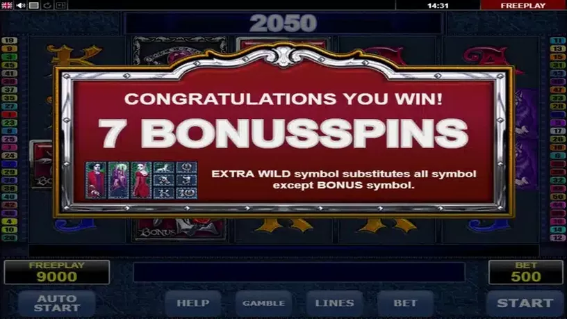 Vampires slot screenshot 3