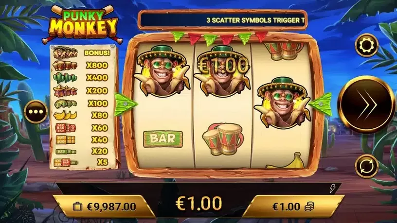 Punky Monkey slot screenshot 2