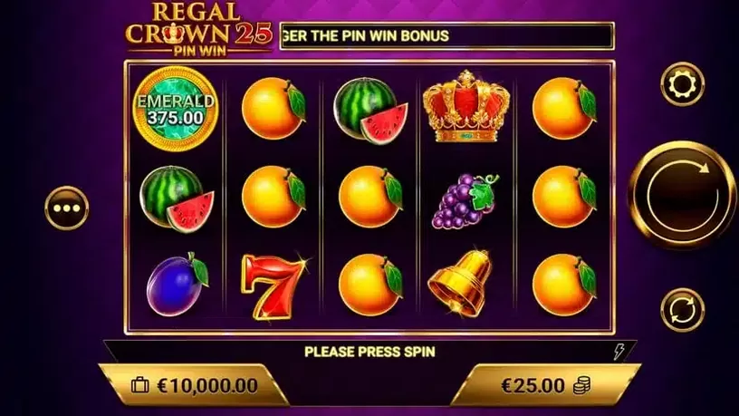 Regal Crown 25 slot screenshot 1