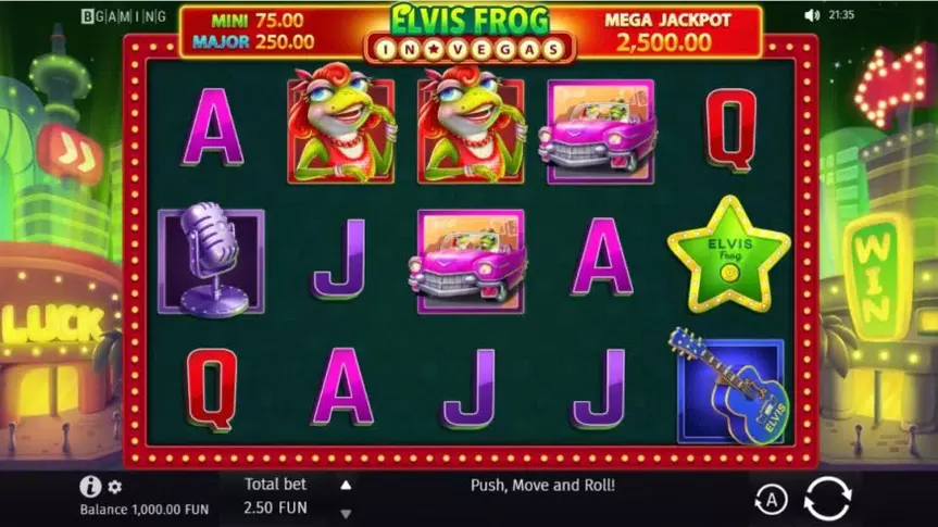 Elvis Frog in Vegas slot screenshot 1
