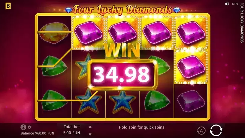 Four Lucky Diamonds slot screenshot 2