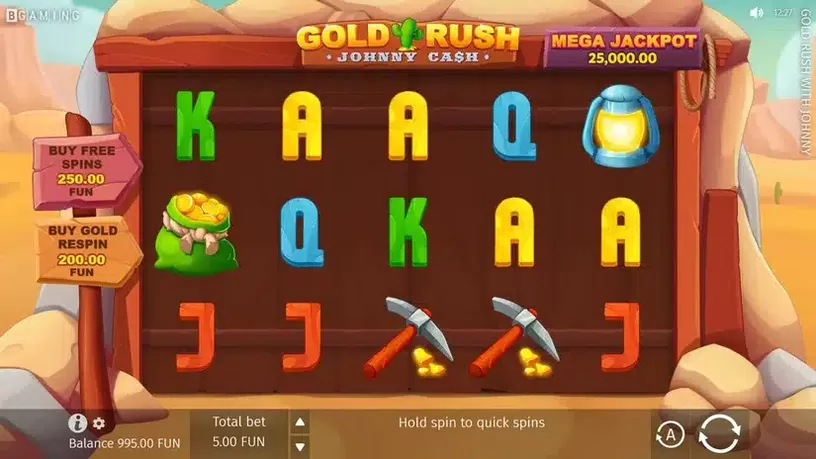 Gold Rush With Johnny Cash slot screenshot 1