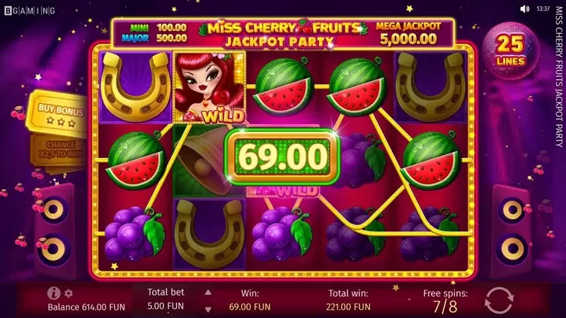 Miss Cherry Fruits Jackpot Party slot screenshot 7