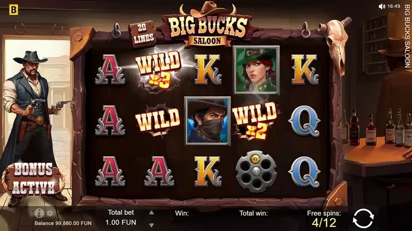 Big Bucks Saloon slot screenshot 4