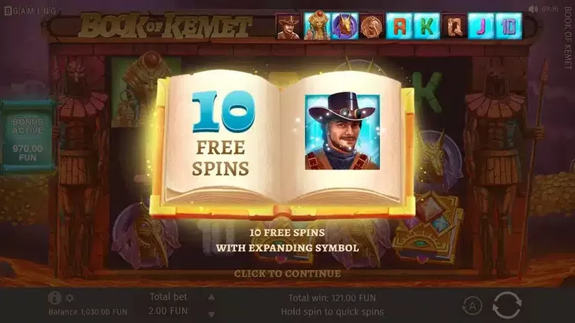 Book of Kemet slot screenshot 3