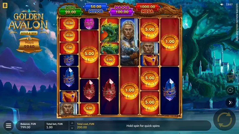 Golden Avalon Hold and Win slot screenshot 2