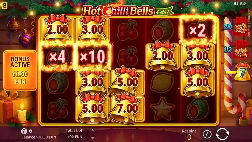 Hot Chilli Bells 100 slot screenshot 4
