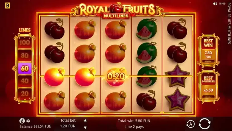 Royal Fruits MultiLines slot screenshot 4