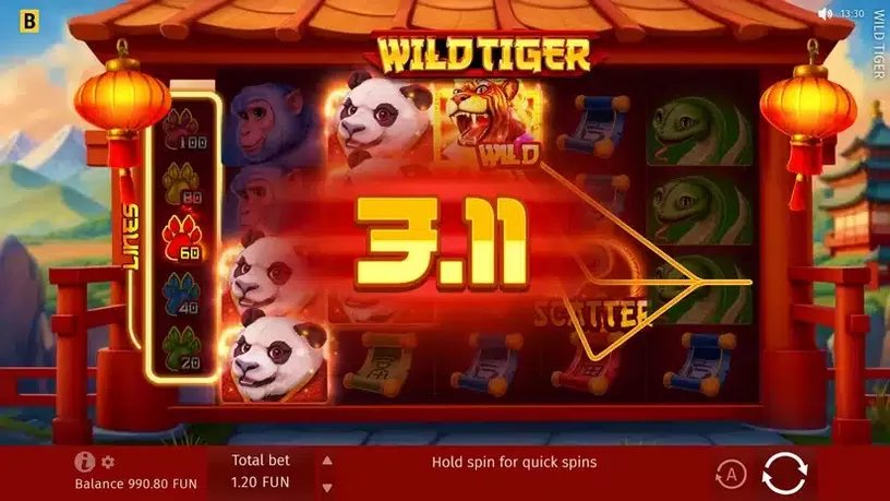 Wild Tiger slot screenshot 2