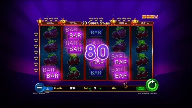 20 Super Stars slot screenshot 3