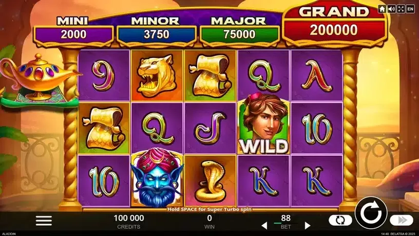 4 Secrets of Aladdin slot screenshot 1