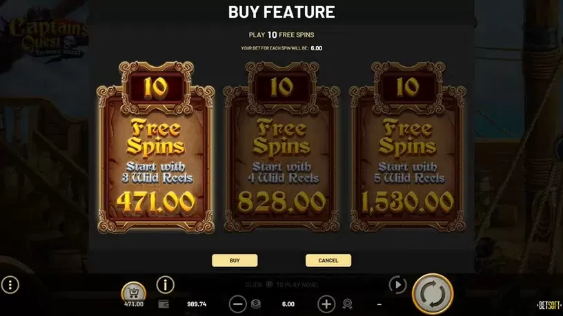 Captain’s Quest Treasure Island slot screenshot 3