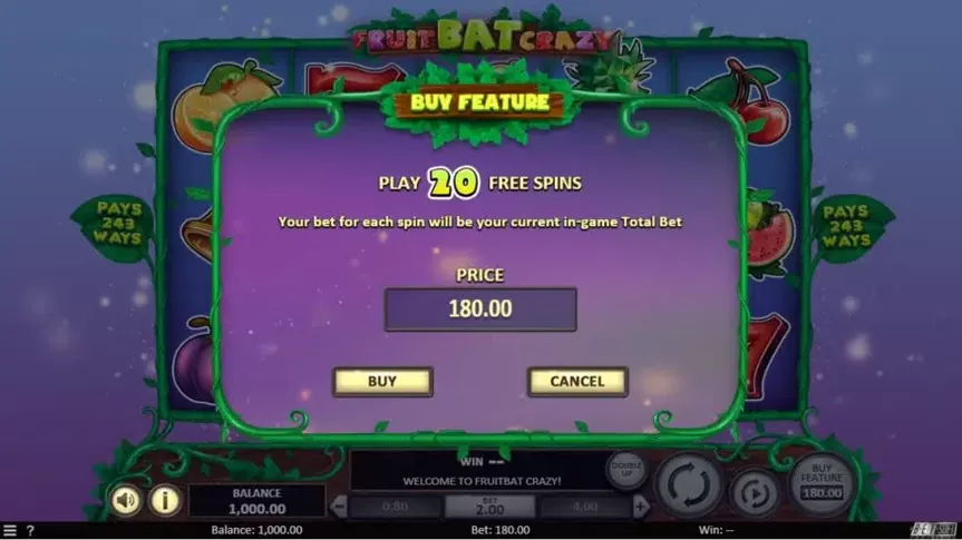 Fruit Bat Crazy slot screenshot 3
