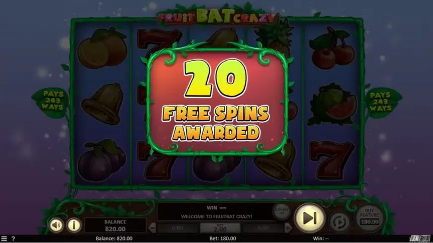 Fruit Bat Crazy slot screenshot 4