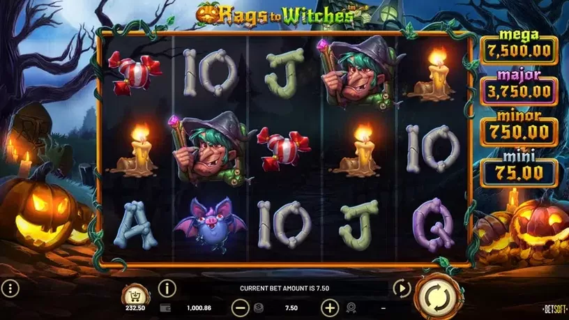 Rags to Witches slot screenshot 1