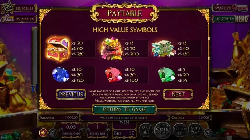 Reels of Wealth slot screenshot 2