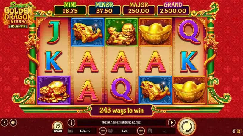 Super Golden Dragon Inferno slot screenshot 1