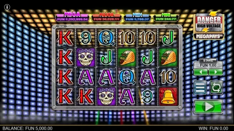 Danger High Voltage Megapays slot screenshot 1